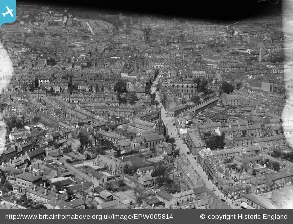 Aerial view (1921) of neighbourhood in which Millington family lived at the time of their first court case (1883) 